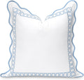 Coastal Scalloped Throw Pillow Cover 20x20 - Weather Resistant