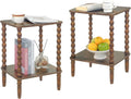 Side Tables Set of 2 Small End Table with Storage Shelf - Compact