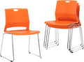Sidanli Orange Stacking Chairs - Set of 4 for Multi-Purpose Rooms