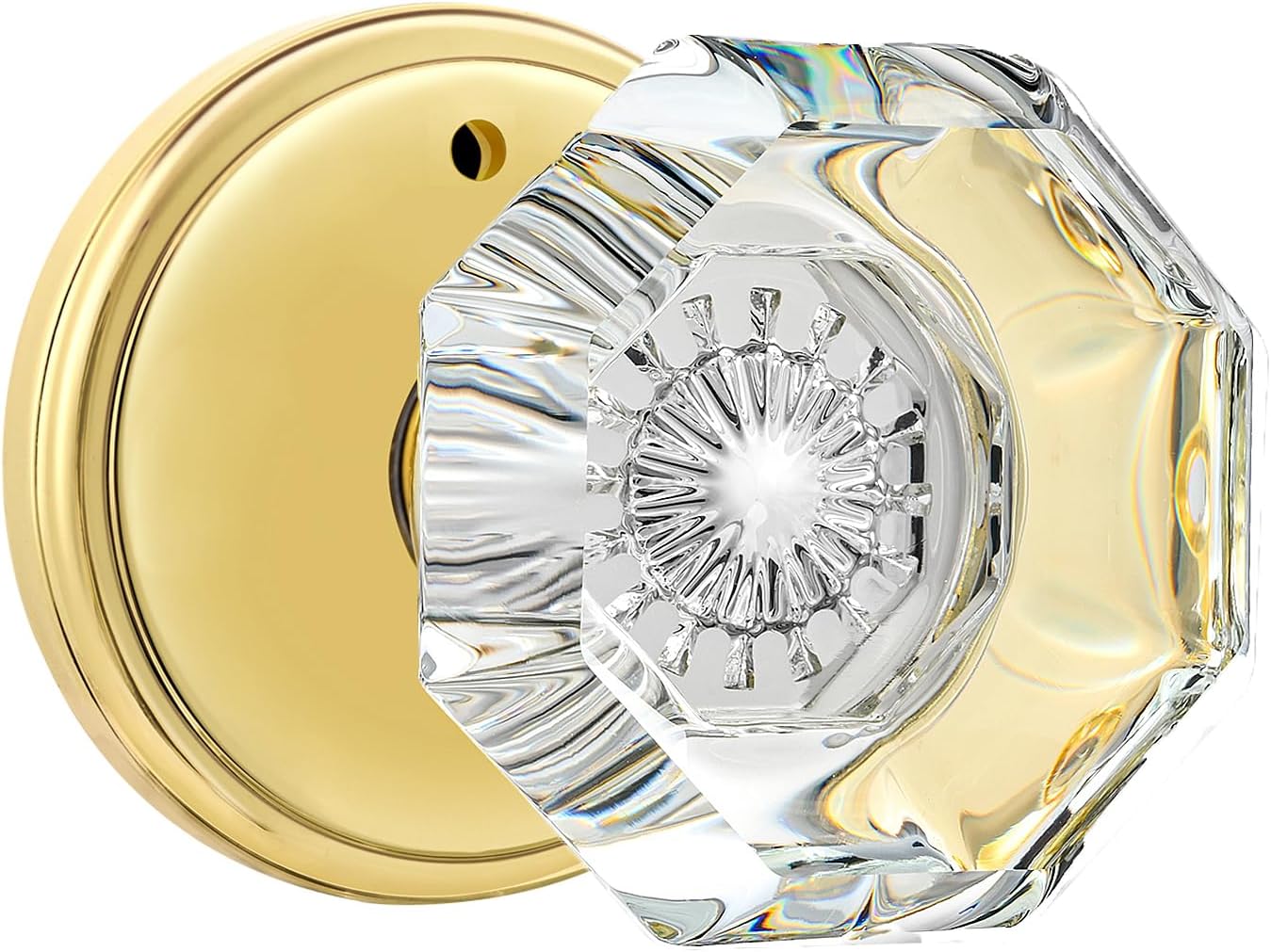 Privacy Crystal Glass Door Knobs for Bedroom and Bathroom Use
