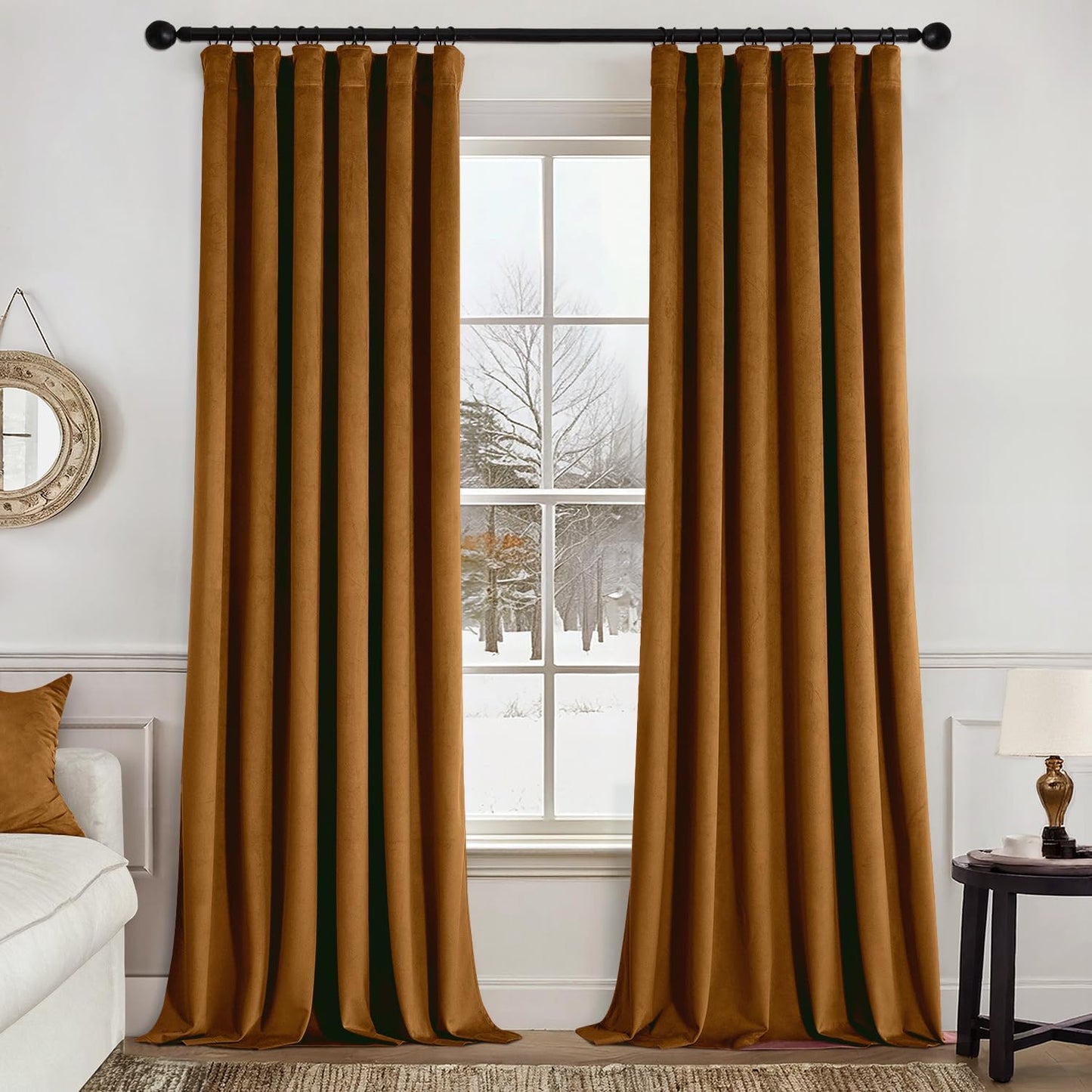 MIULEE Velvet Curtains 108 Inch Length for Elegant Living Room