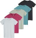 Real Essentials Girls Short Sleeve Dry-Fit 5 Pack - Active Tees