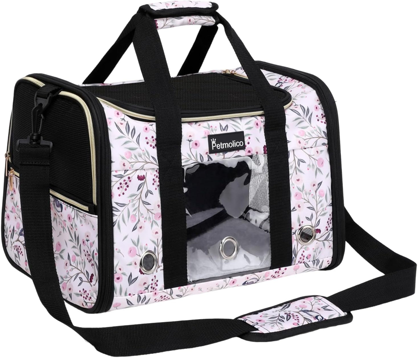 Petmolico Soft-Sided Cat Carrier for Travel with 3 Open Doors