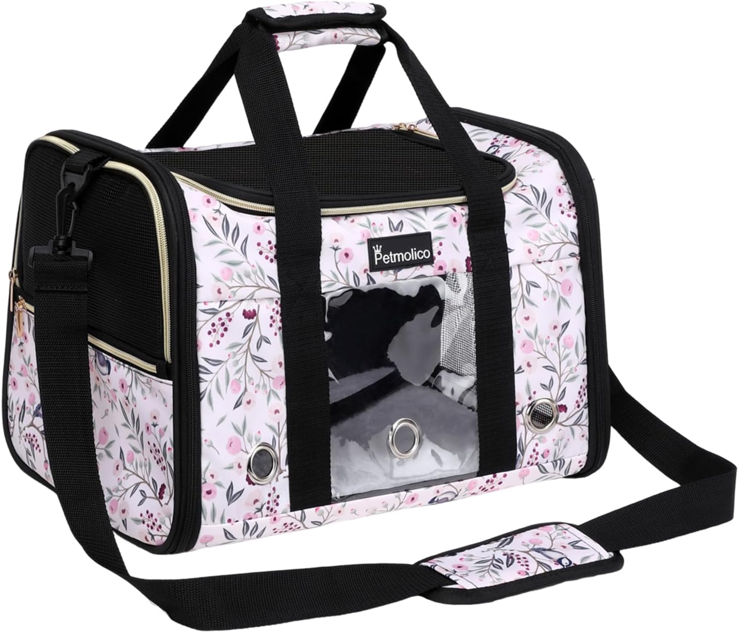 Petmolico Soft-Sided Cat Carrier for Travel with 3 Open Doors