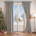 Lazzzy Light Gray Velvet Curtains 90 in - Thermal, Room Darkening