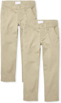 Girls Stretch Bootcut Chino Pants 2-Pack - Soft Cotton Blend