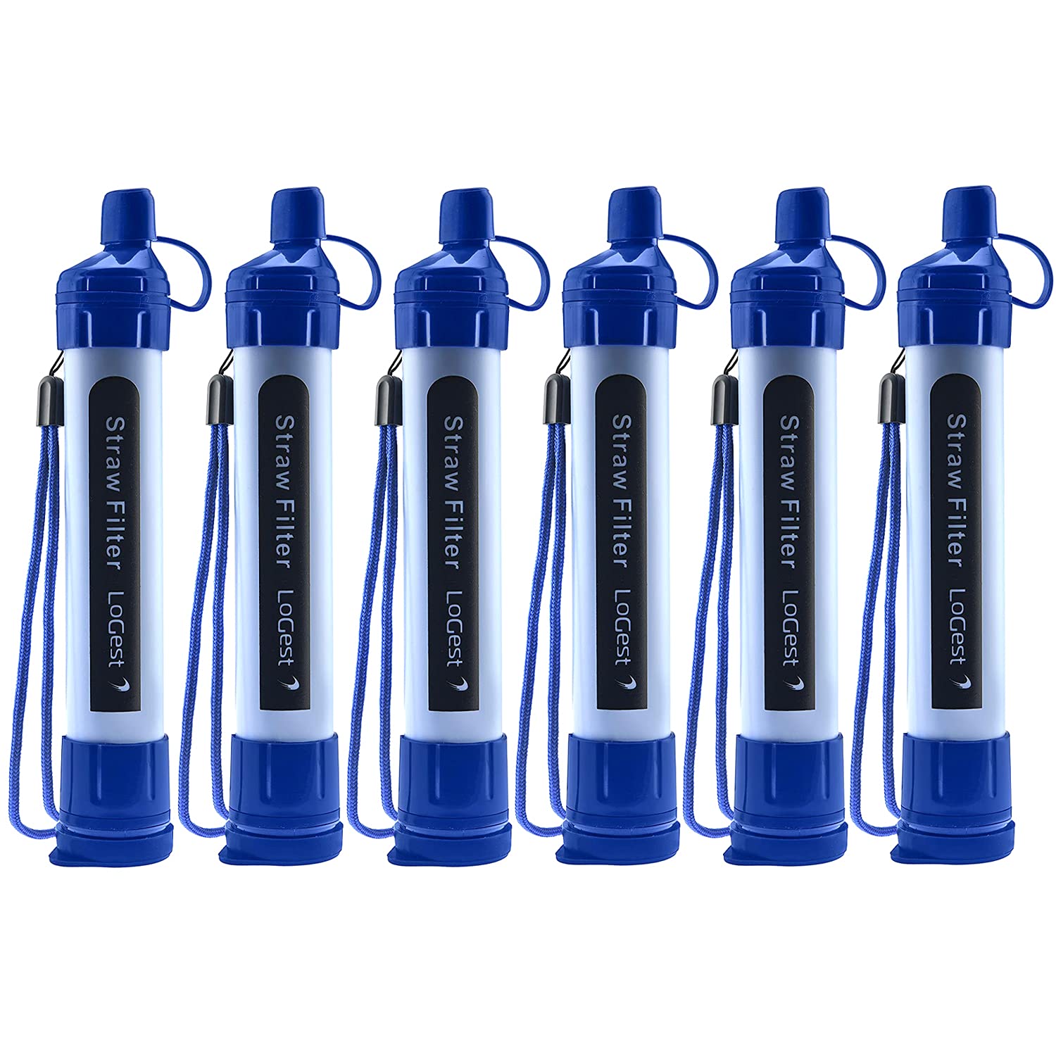 Logest 6 Pack Water Filter Straw for Outdoor Activities and Travel