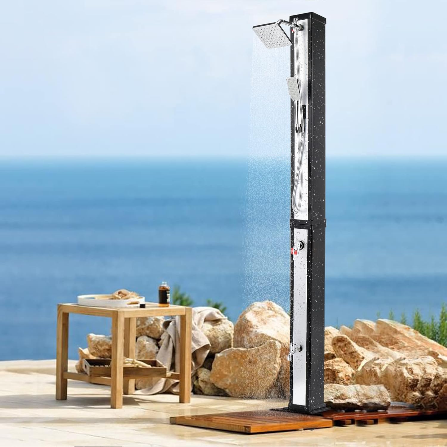 VINGLI Solar Heated Shower - Refreshing Outdoor Oasis!