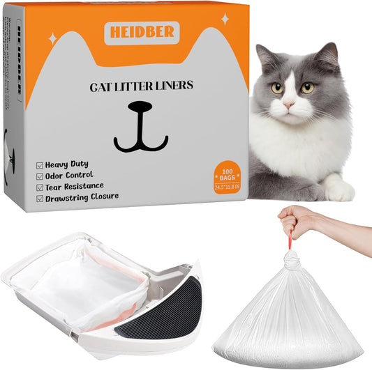 Robot Cat Litter Liners - Heavy Duty 100 Pack