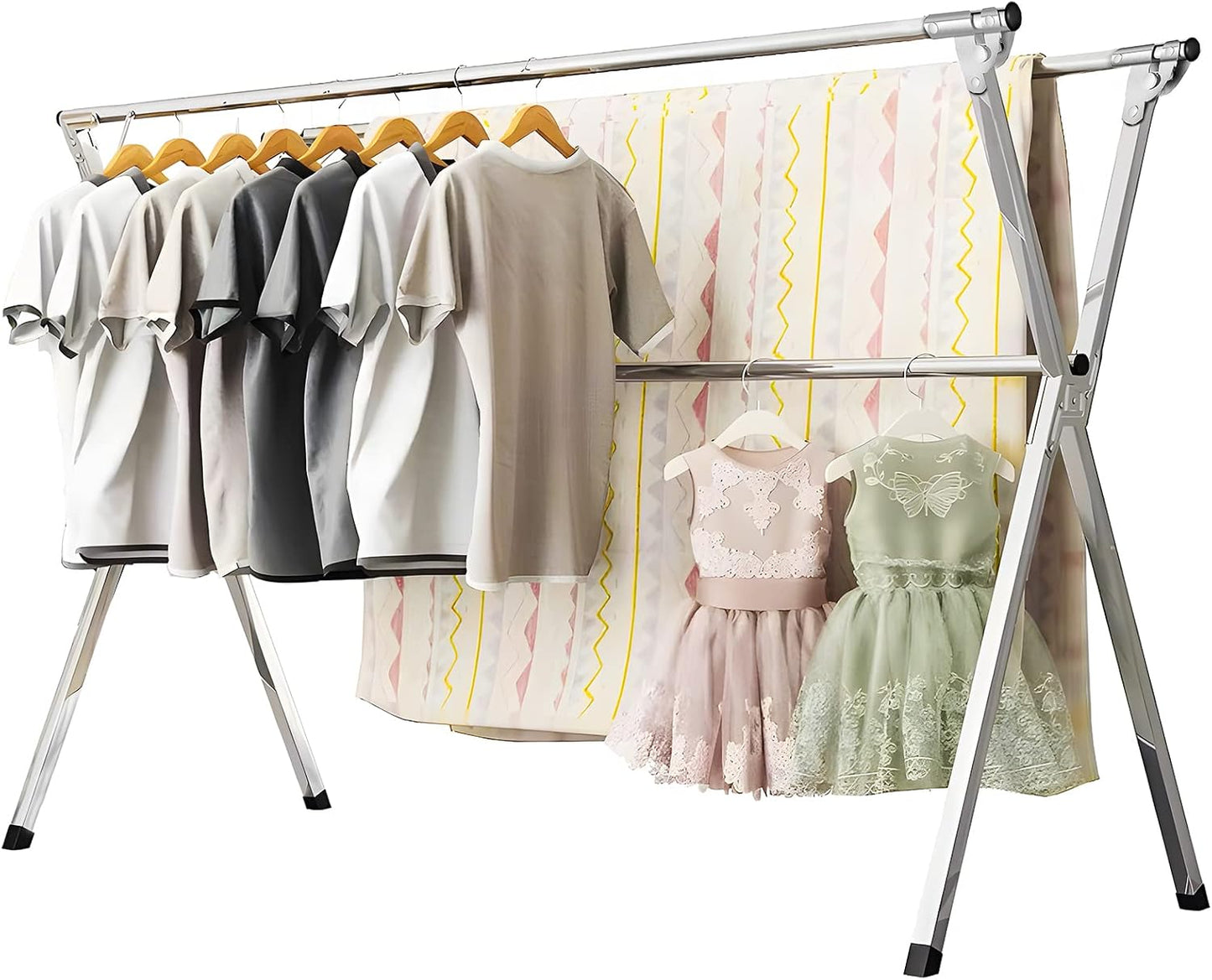 URYAN 95 Inches Heavy Duty Stainless Steel Clothes Drying Rack