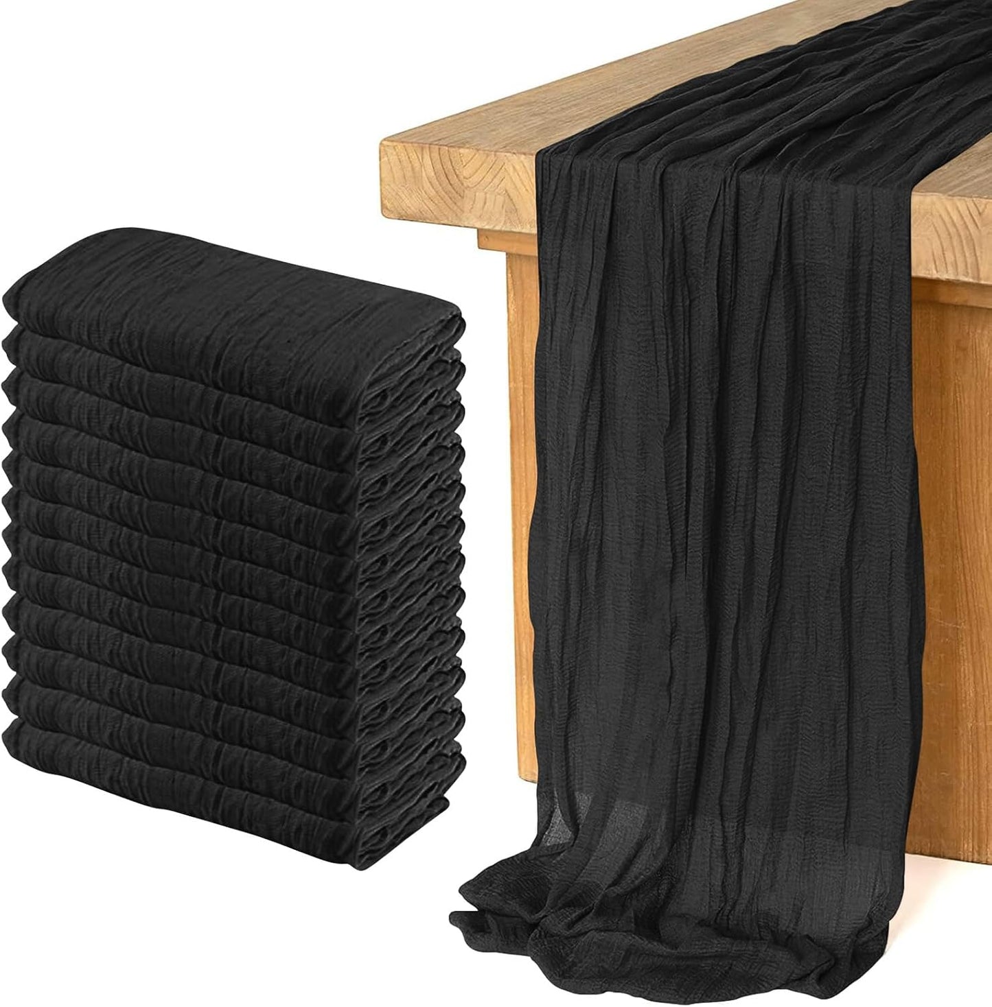 12 Pack Cheesecloth Table Runner for Boho Wedding Decor
