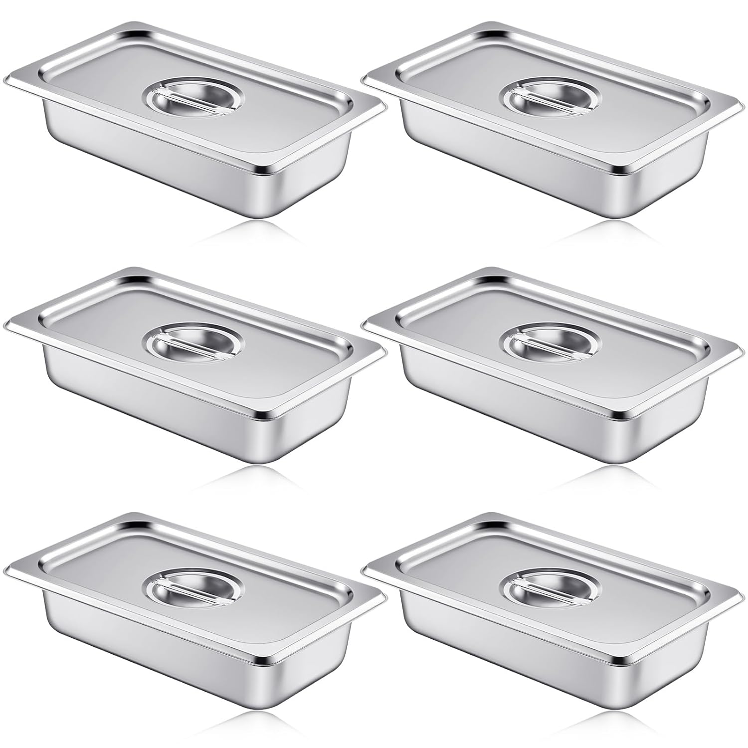 Mifoci Stainless Steel Steam Table Pan with Lid for Catering