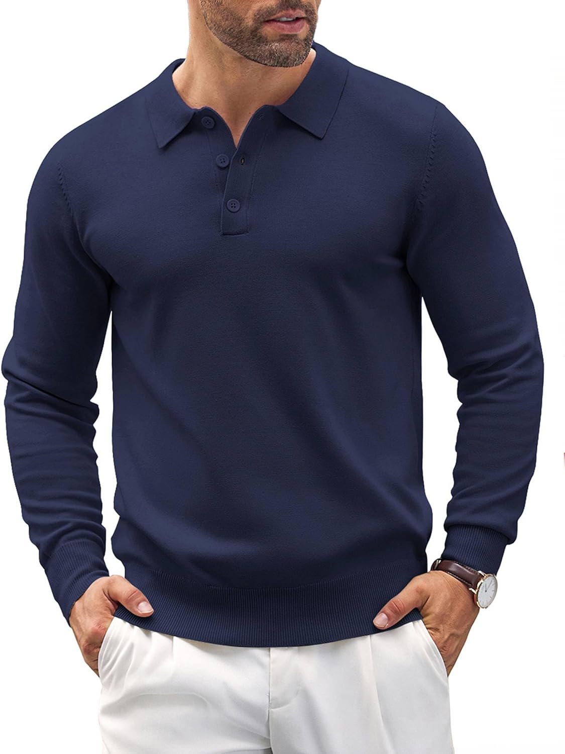 COOFANDY Mens Knit Polo Shirts for Casual and Golf Wear