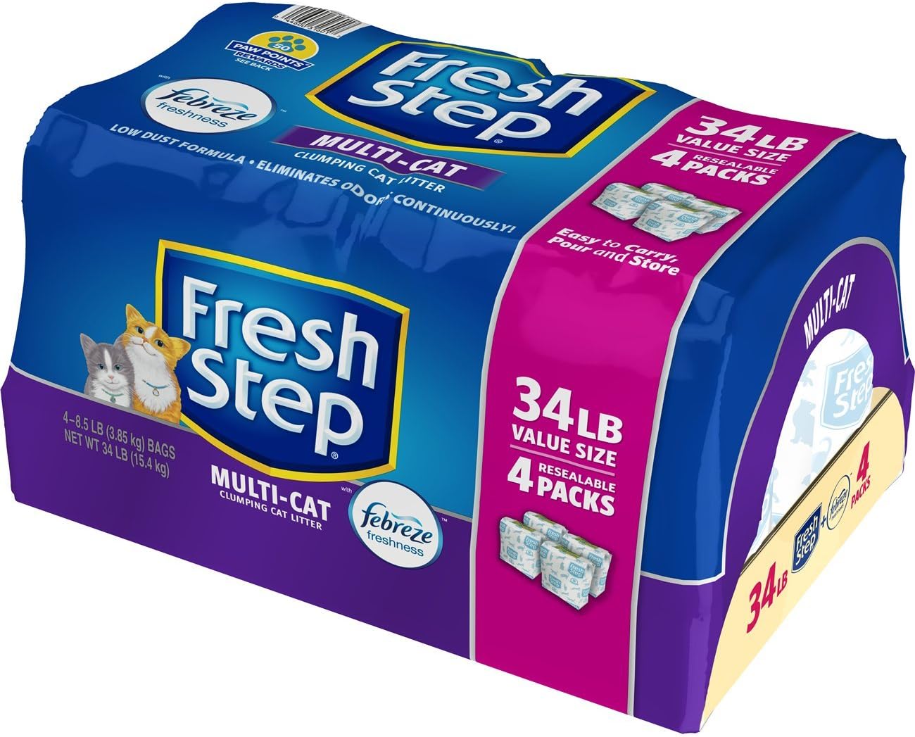 Fresh Step Multi-Cat Clumping Cat Litter with Febreze Freshness