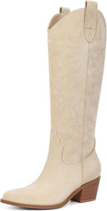 Erocalli White Cowgirl Boot Knee High Western Boots