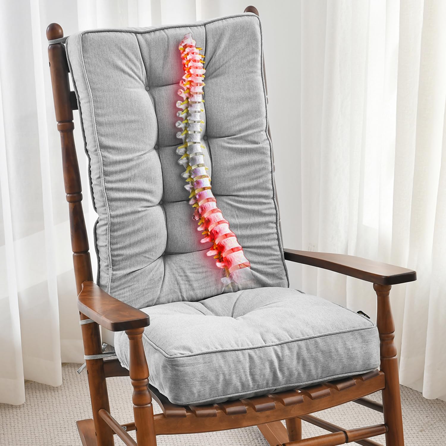 SUNROX Memory Foam Jumbo Rocking Chair Cushions for Comfort
