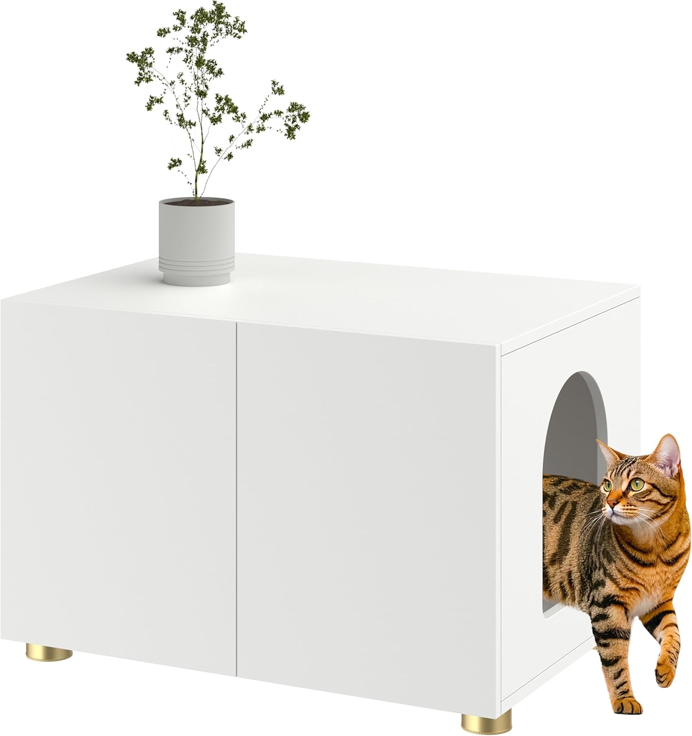 Sleek Modern Cat Litter Box Enclosure for Stylish Homes