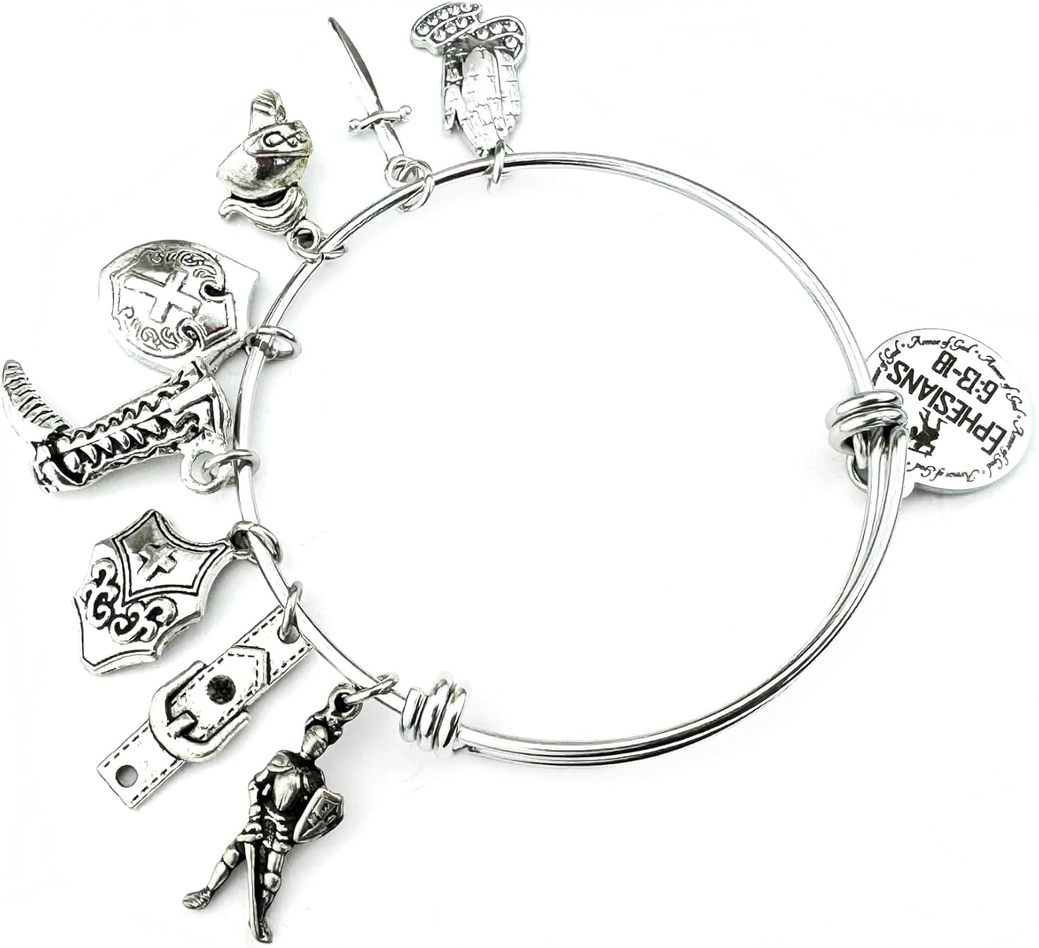 Armor of God Chain Charm Bracelet Adjustable Bangle Gift for Her