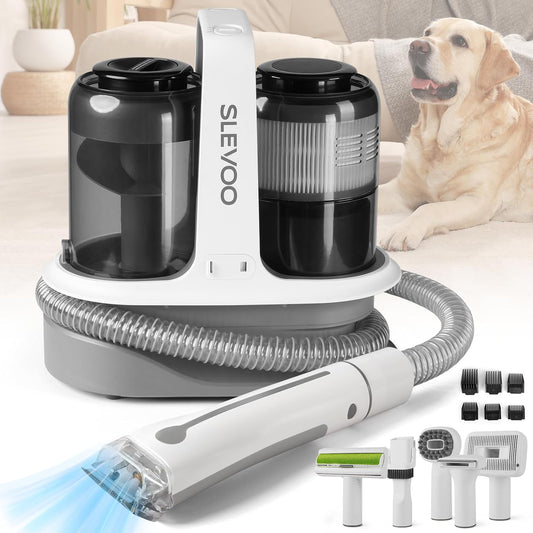 Slevoo Pet Grooming Vacuum Kit - Quiet, Powerful Hair Removal