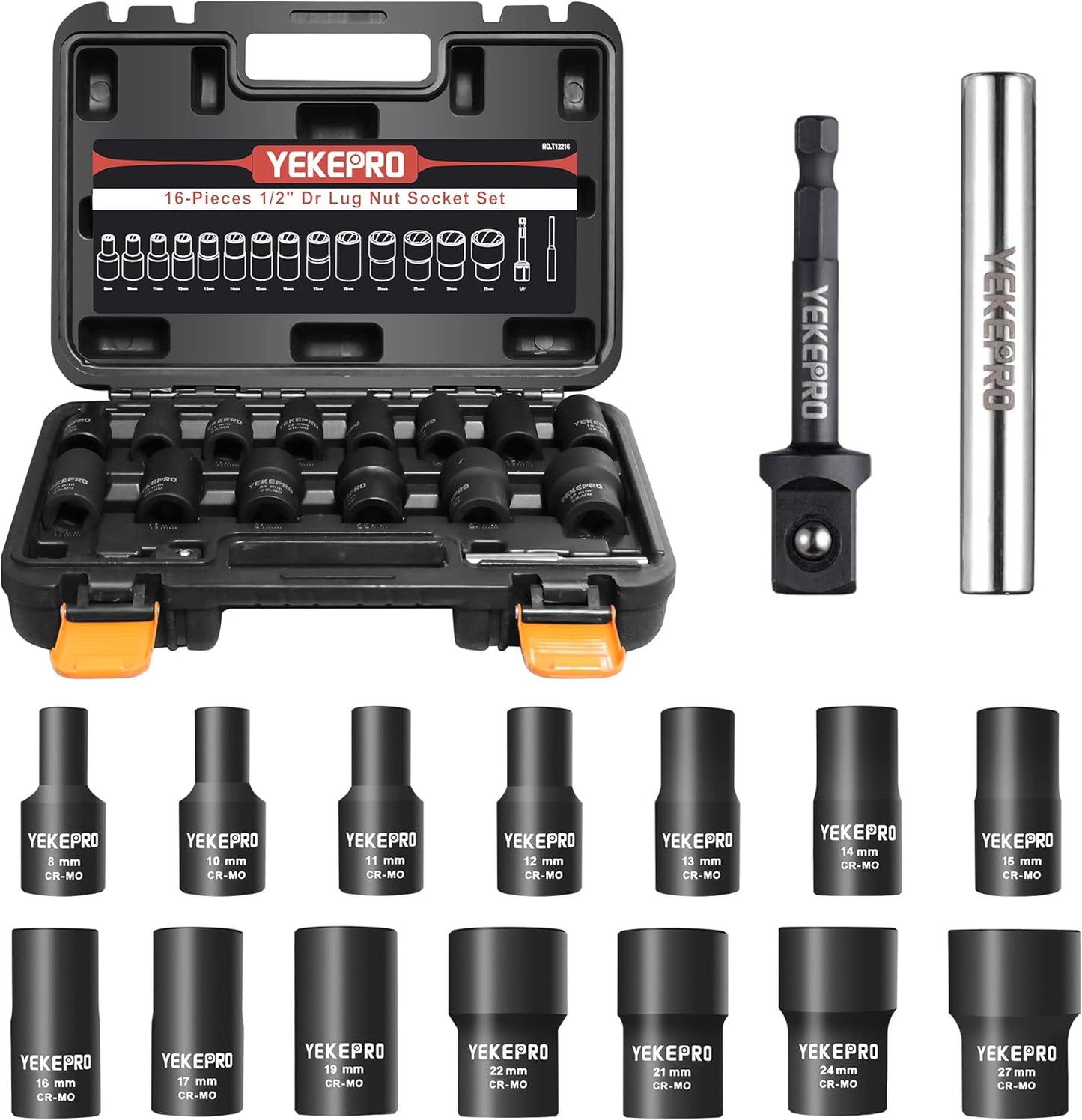 16PCS Bolt Extractor Set for Stripped, Rusted, and Damaged Bolts
