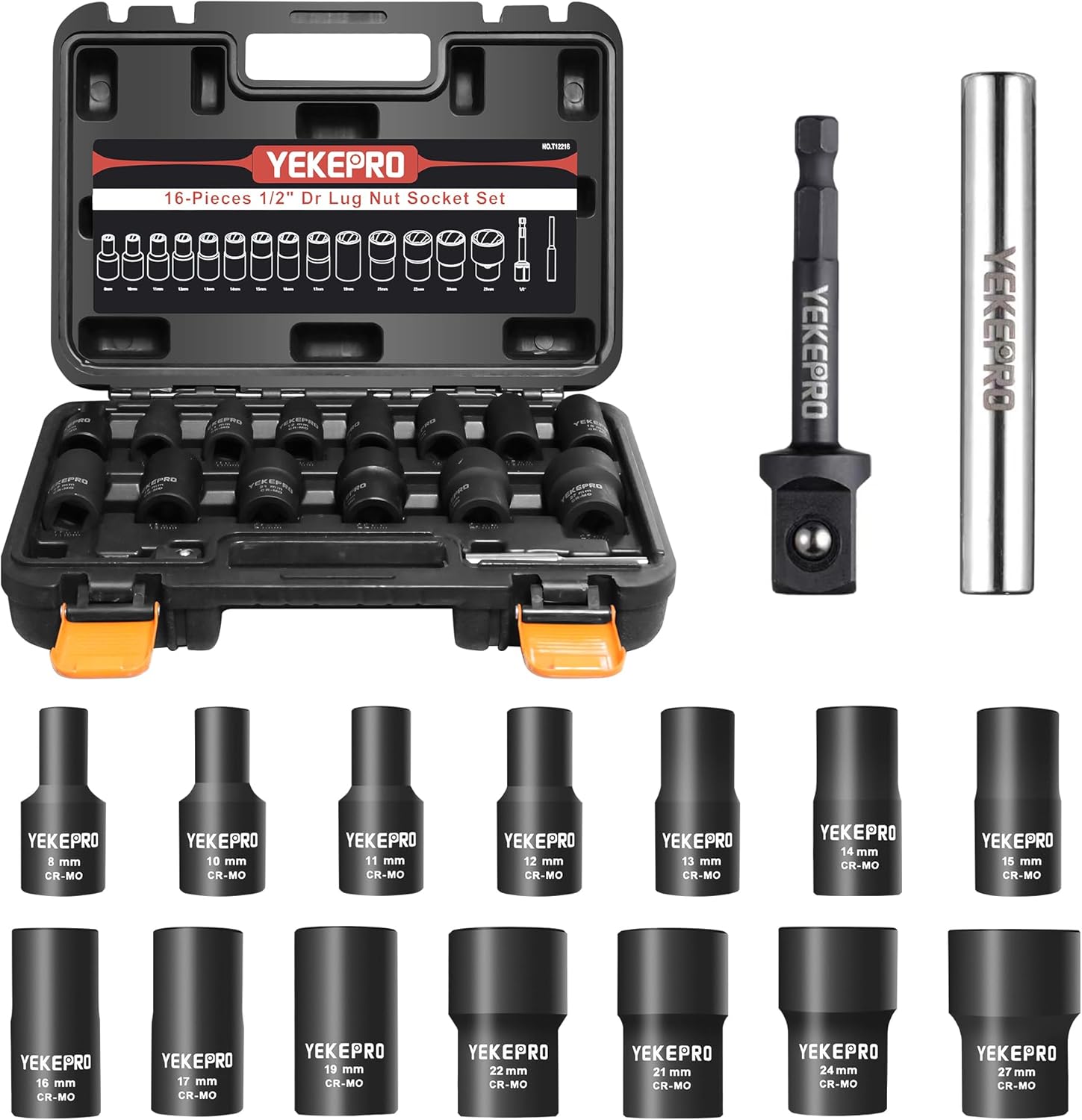 16PCS Bolt Extractor Set for Stripped, Rusted, and Damaged Bolts