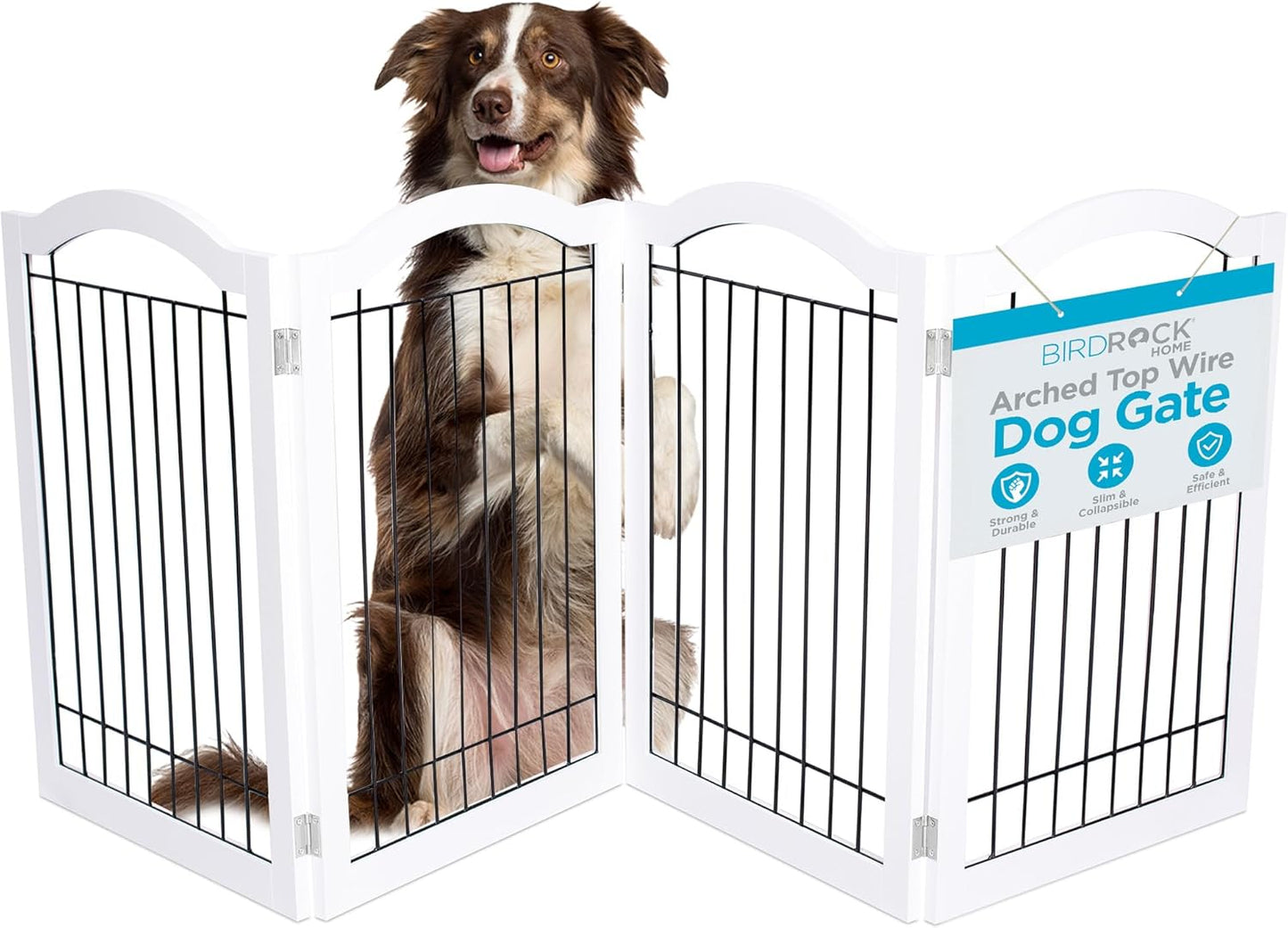 Internet's Best Wire Dog Gate with Arched Top - 4 Panel Design