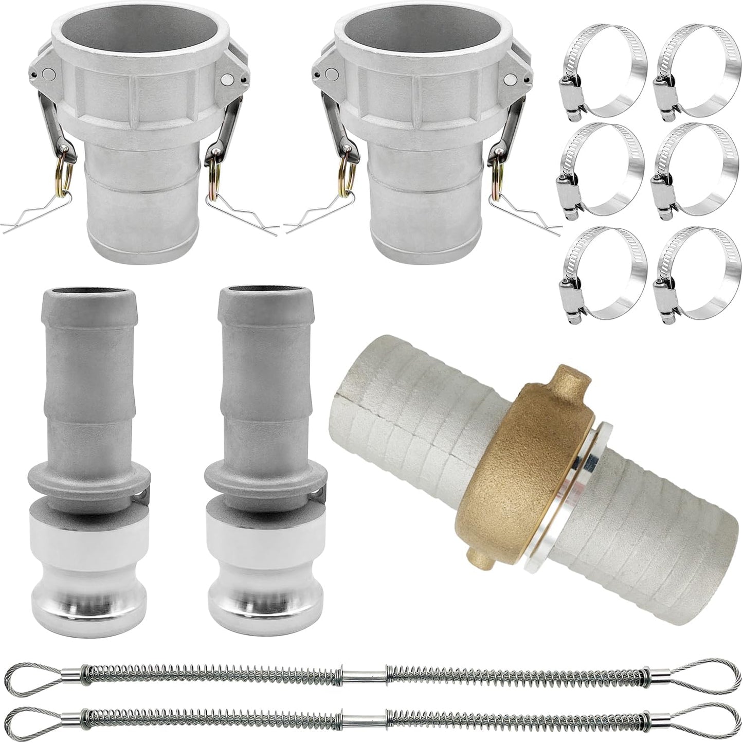 SAFBY 2 inch Cam Lock Fittings with Hose Restraint and Clamps