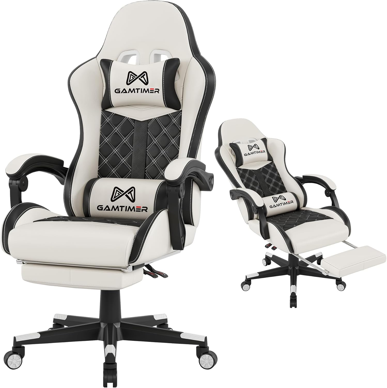 Gaming Chair with Footrest and Lumbar Support for Comfort