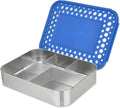 LunchBots Large Cinco Stainless Steel Bento Box - Blue Dots