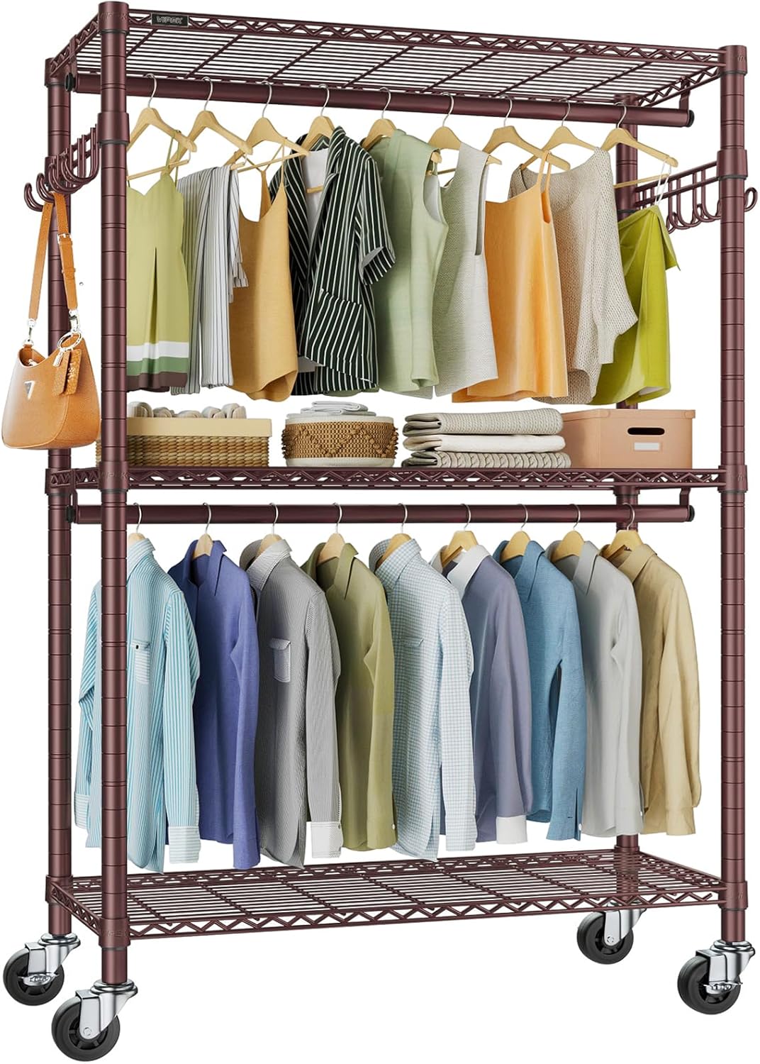 VIPEK R2 Plus Rolling Clothes Rack for Heavy Duty Storage