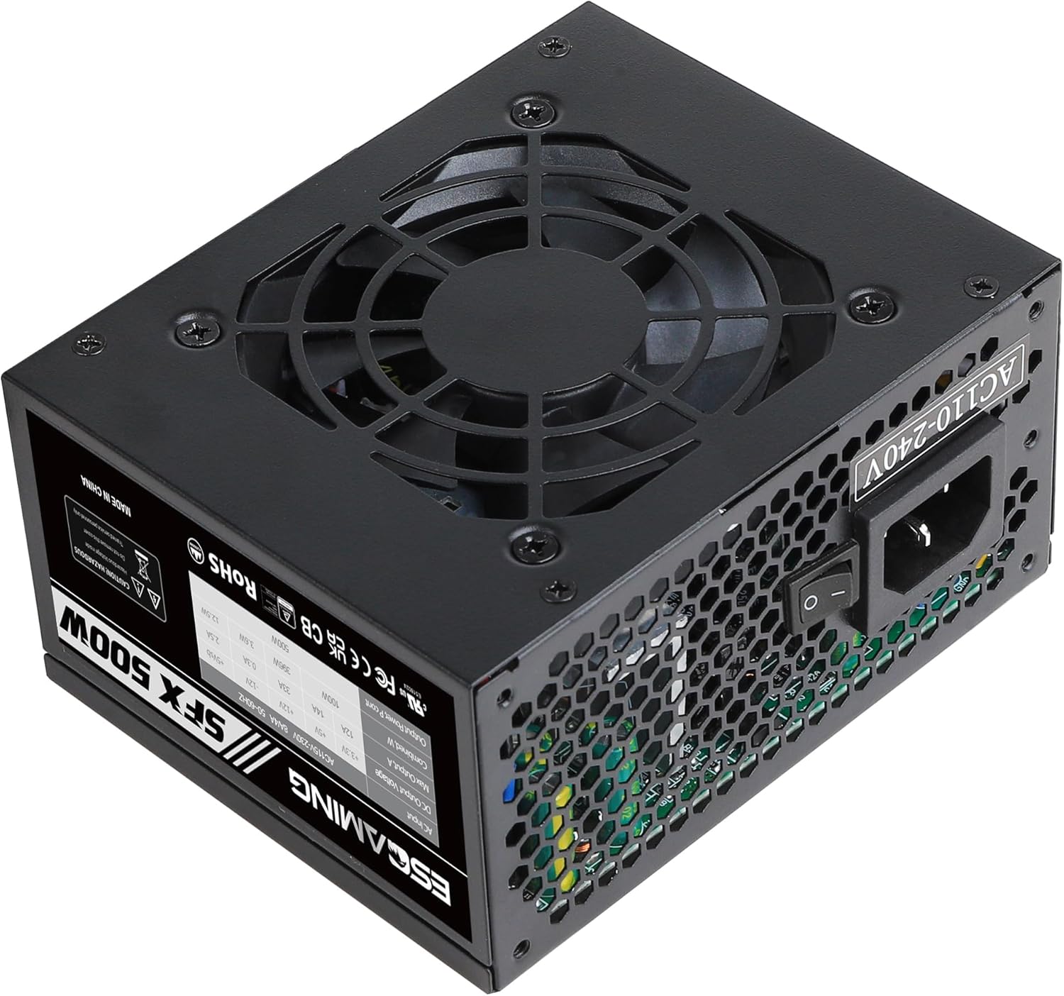 SFX 500W Power Supply for Gaming Servers with Low Noise Fan
