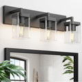 Bathroom Lighting Fixtures Over Mirror Square Design - Matte Black