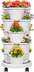 VECELO 5 Tier Vertical Garden Planter for Strawberries and Herbs