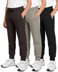 Boys Cotton Fleece Jogger Sweatpants 3-Pack - Active Youth Pants