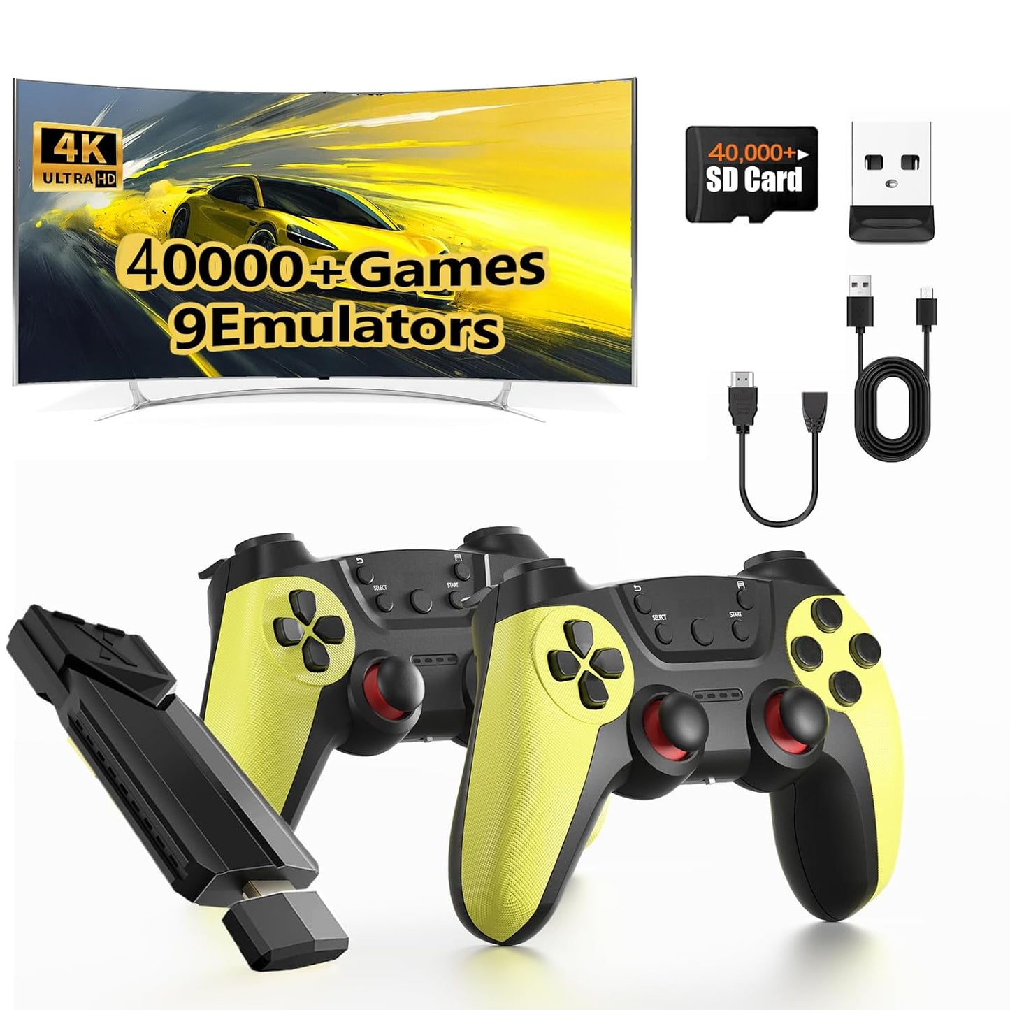 Retro Gaming Console Stick with 40,000+ Games for Fun Play