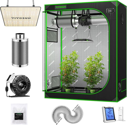 VIVOSUN Complete Grow Tent Kit: 48x24x60 w/ VS1000 LED Light