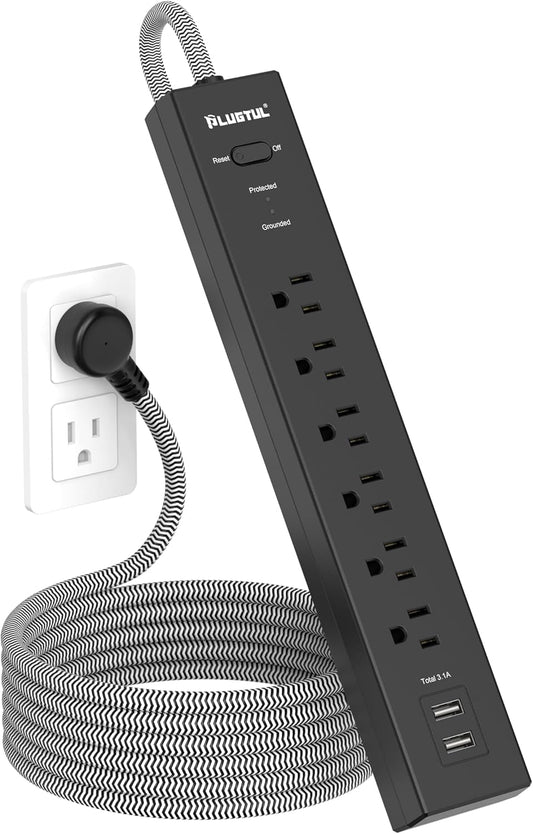 PLUGTUL: Premium Surge Protector Power Strip - Ultimate Protection