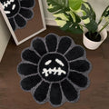 Trippy Happy Face Rug Cool Gothic Skull Bathroom Rug - Soft Non-Slip