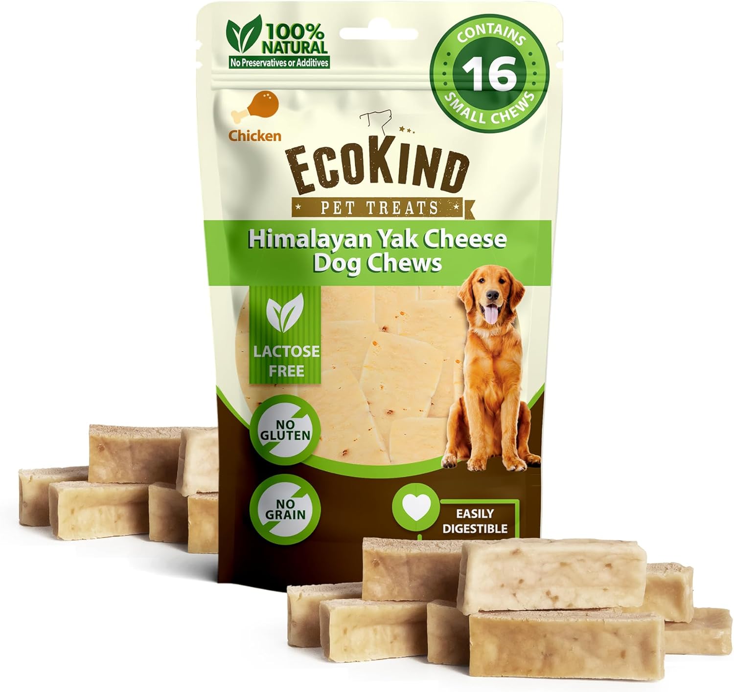 EcoKind Premium Gold Yak Cheese Chews for Healthy Dogs
