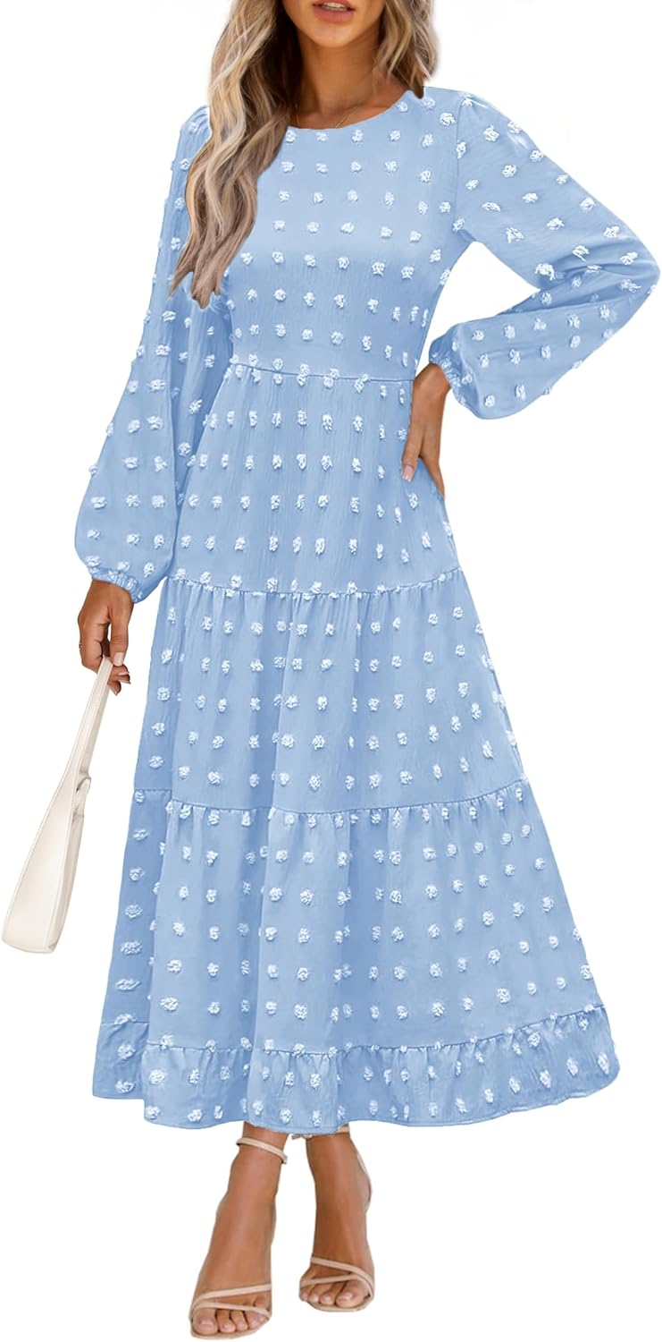 PRETTYGARDEN Women's Elegant Long Sleeve Maxi Dress for Fall