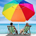 6.5 ft Heavy Duty High Wind Beach Umbrella with Tilt - UV 50