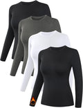 3/4 Pack Womens Thermal Shirts - Fleece Lined Compression Base