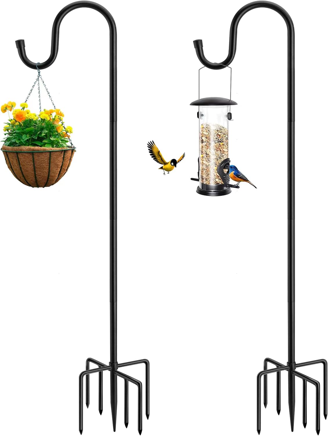72 Inch Heavy Duty Shepherds Hooks for Bird Feeders and Lanterns