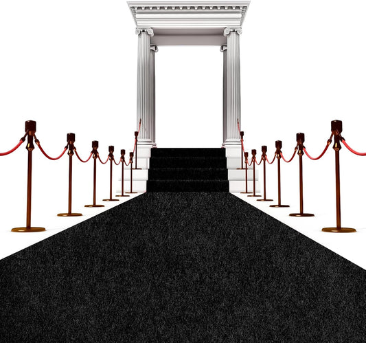 450 GSM Extra Thick Waterproof Black Carpet Runner for Events
