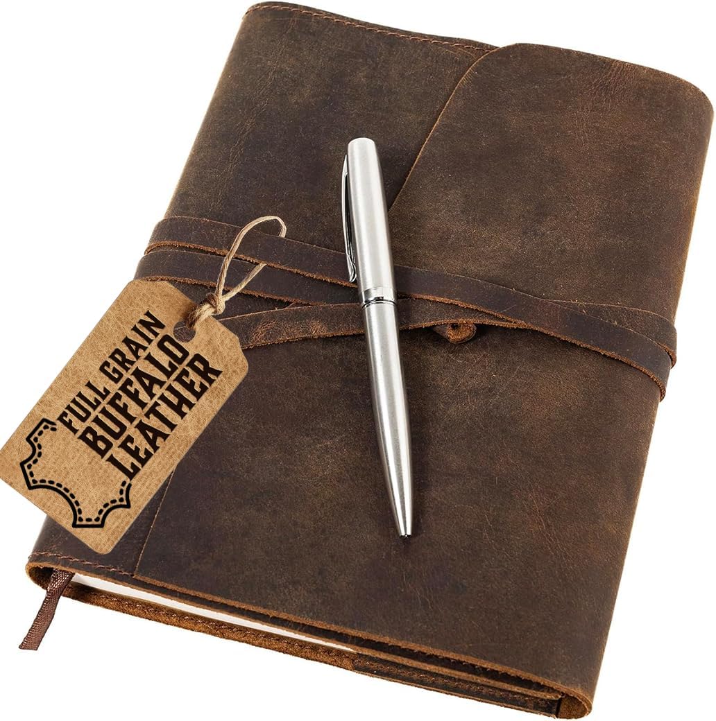 Refillable Leather Journal for Travelers - Stylish Writing Companion