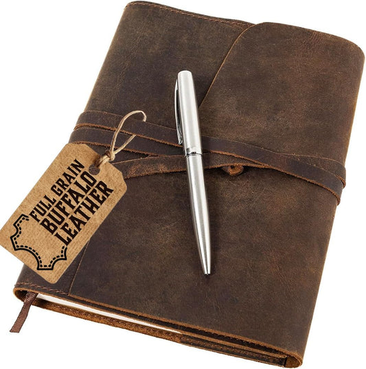 Refillable Leather Journal for Travelers - Stylish Writing Companion
