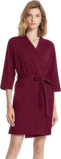 SIORO Womens Cotton Robe Kimono Lightweight Short Bathrobe