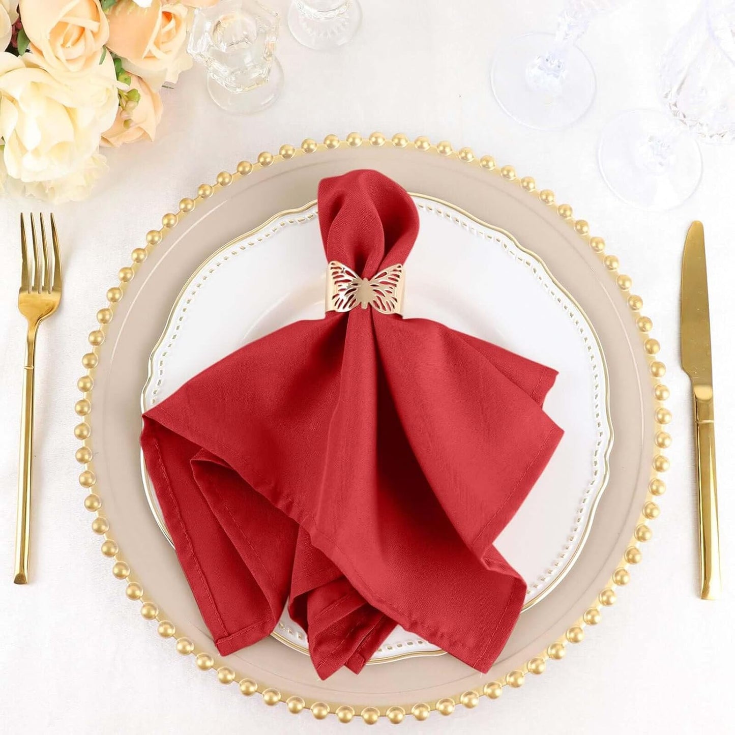 Elegant Red Violet Cloth Napkins Set of 100 for Events and Parties