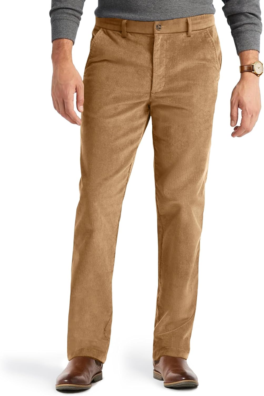 Mens Corduroy Pants by PLEPAN - Classic Fit Stretch Comfort