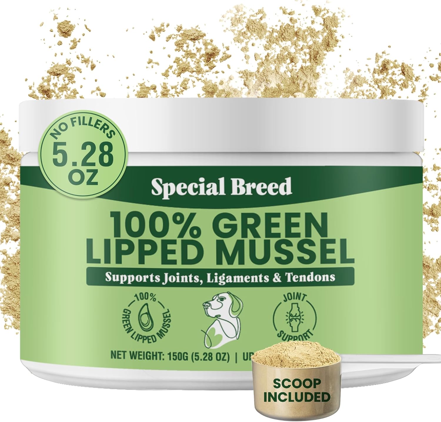 Green Lipped Mussel Powder for Dogs & Cats - Natural Joint Aid